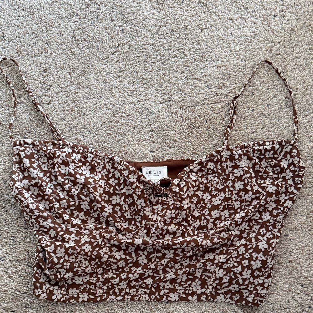 Le Lis Brown and White Floral Camisole